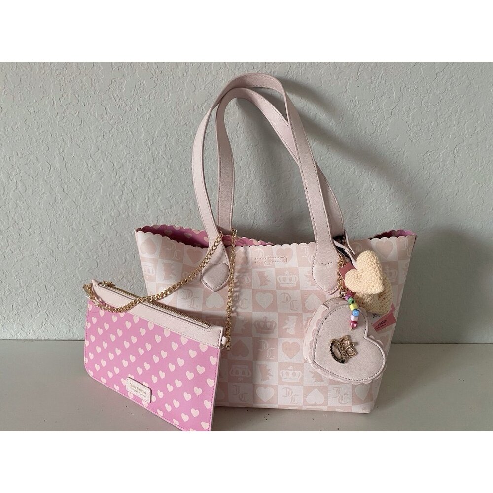 2-in-1 Juicy‎ Couture Sweet Break Time Tote Powder Blush W/Wristlet & Coin Purse